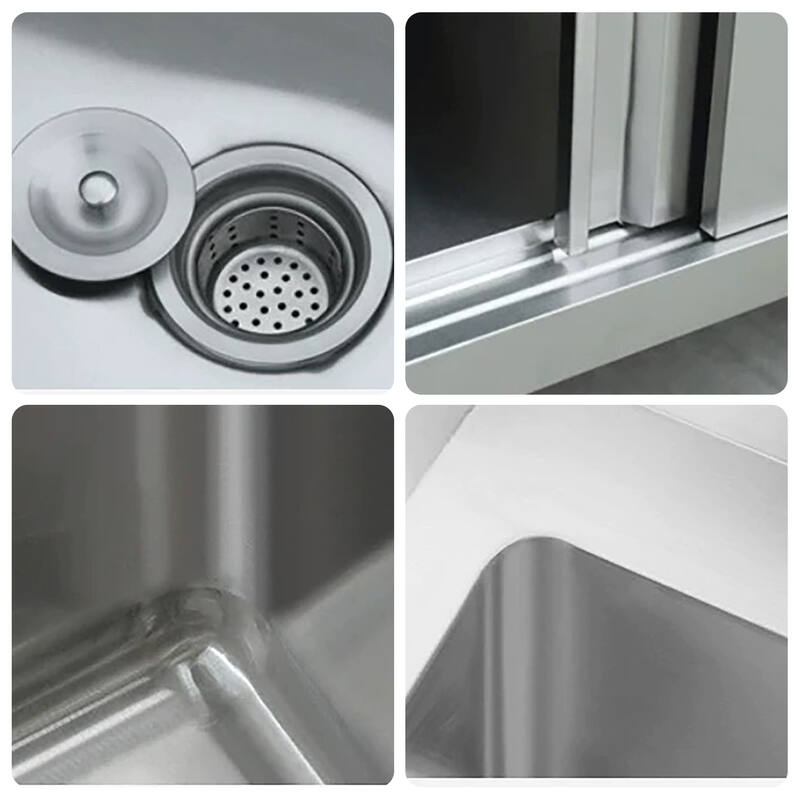 Stainless Steel Single Sink with Right Table Cabinet-1200x600x850MM Steelmates