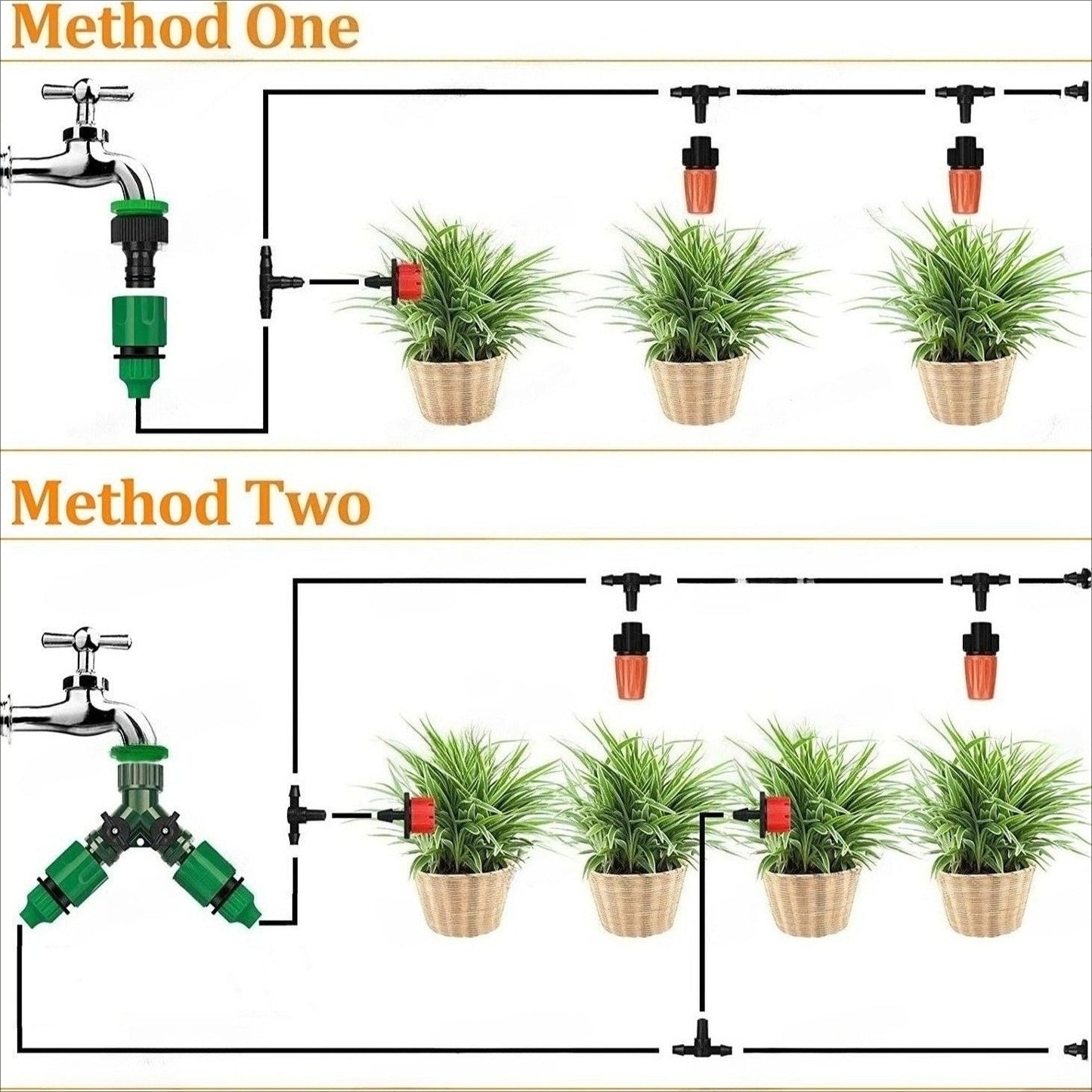 40M PVC Drip Irrigation System Kit Automatic Garden Watering & Misting Cooling Set Steelmates