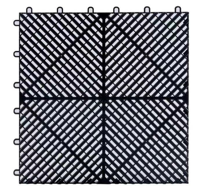 New Model Interlocking Garage Floor Tiles 40x40x1.8 cm Deck Tile Black steelmates