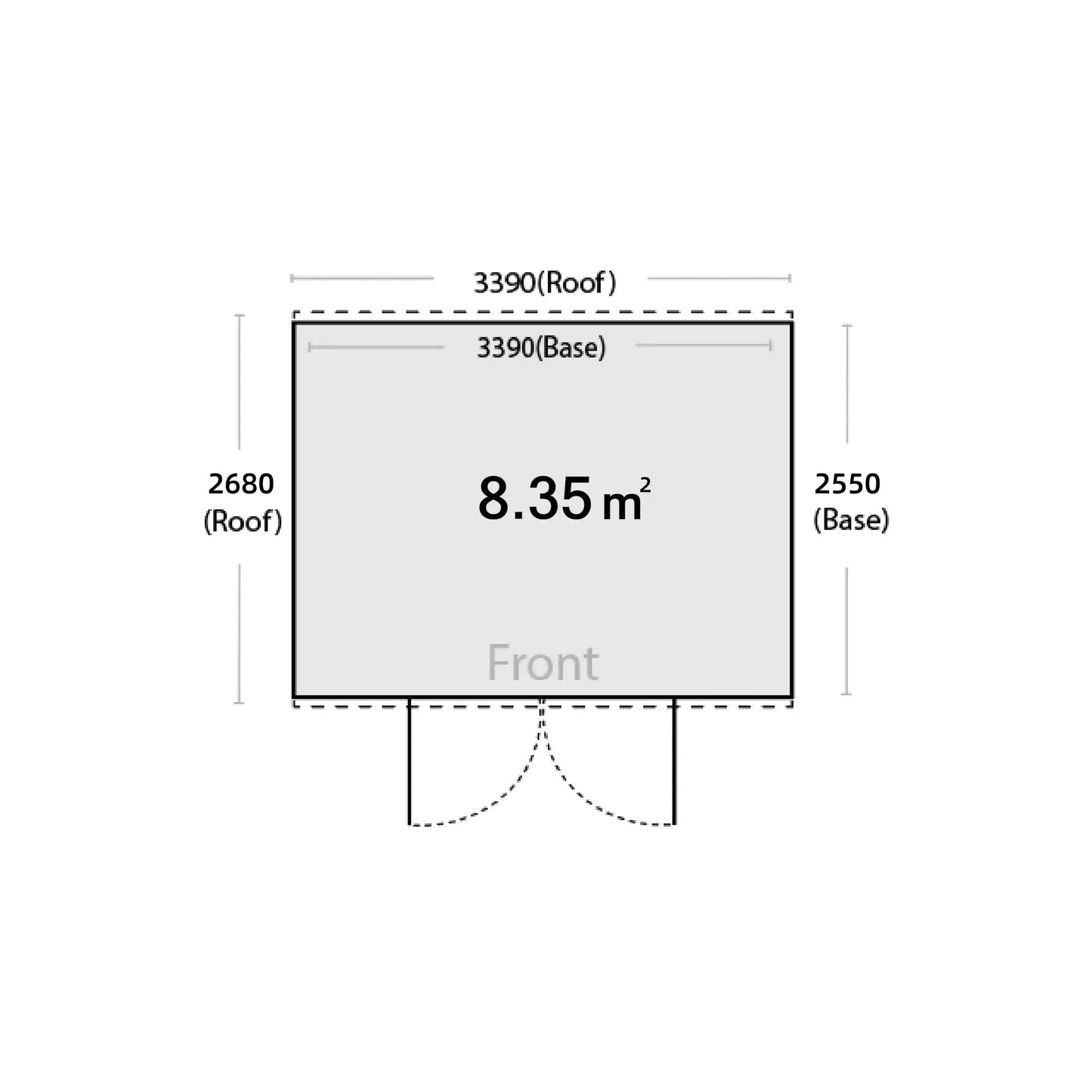 3.39m x 2.55m Garden Shed Steelmates