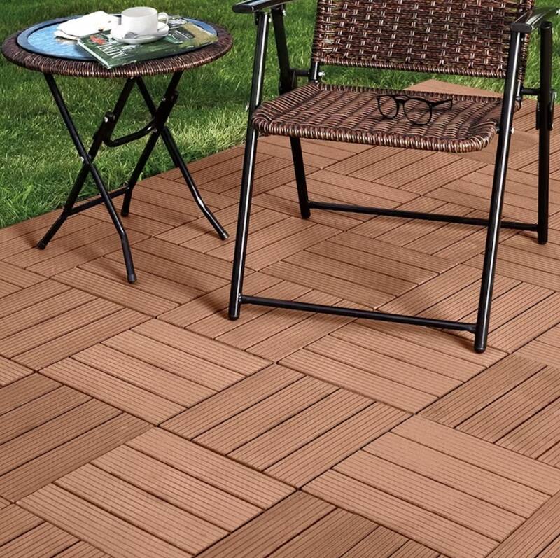 DIY Decking Tiles Redwood 300*300*20 - Pack of 10 steelmates