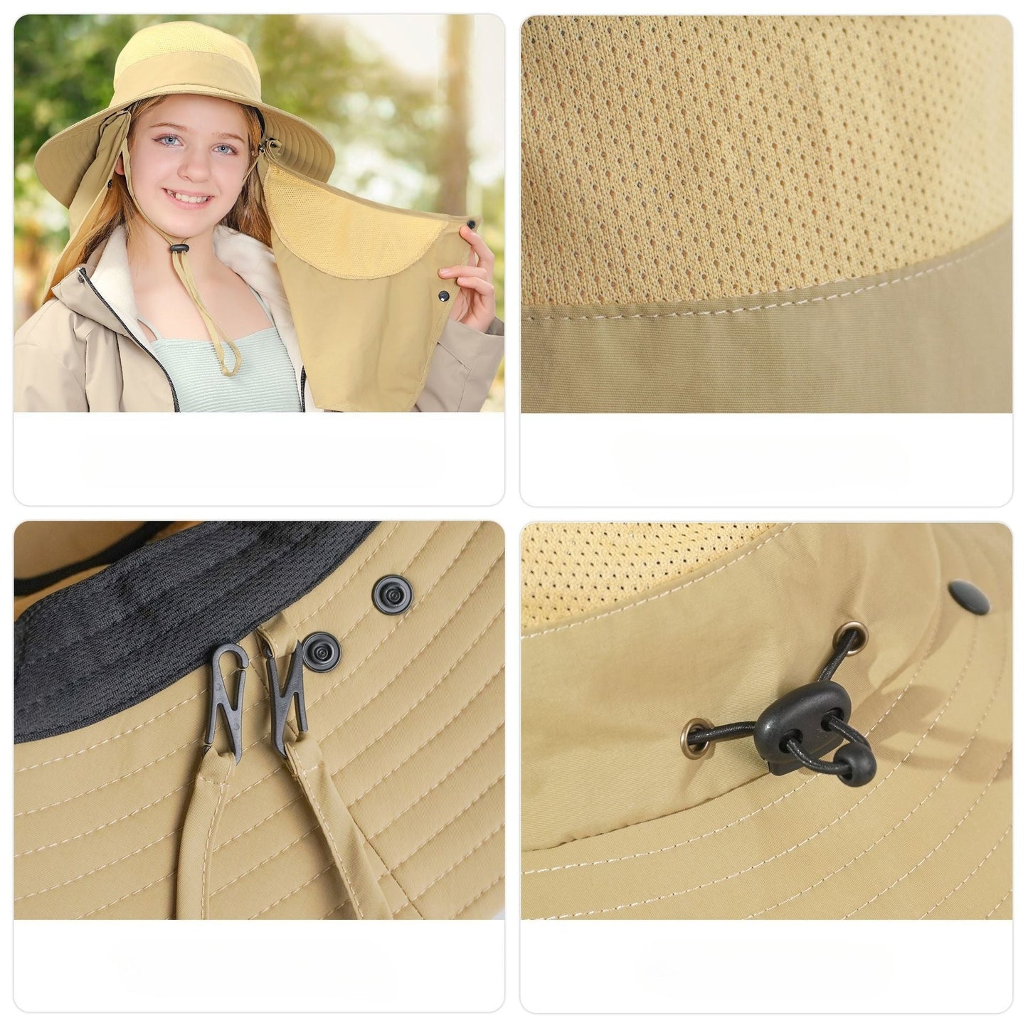 Full Face UV Protection Sun Hat with Breathable Mask Steelmates
