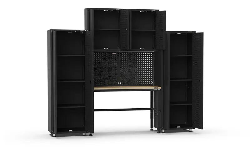 2704mm x 480mm x 2319mm Black Workshop Garage Storage Cabinet Set Model A steelmates