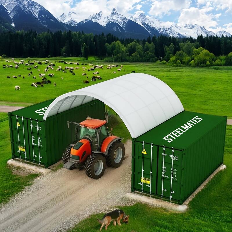 20FT Steel Structure Container Dome Shelter - 8m Length steelmates