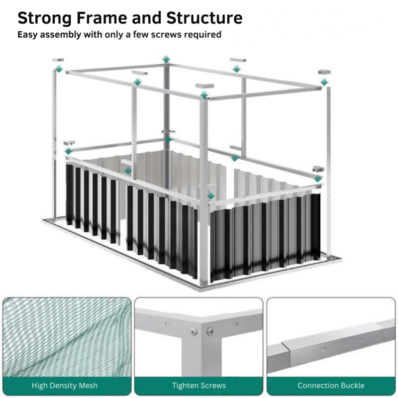 Plant Box / Garden Box/ Raised Garden Bed With Cover 1740x900x880 Grey steelmates