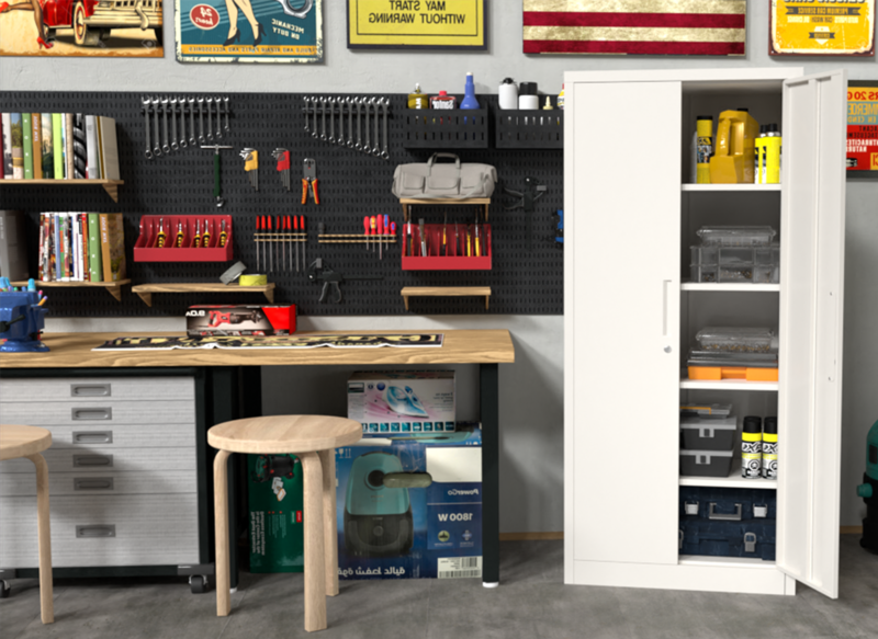 2-door steel office filing Storage Cabinet with Recessed Handle steelmates