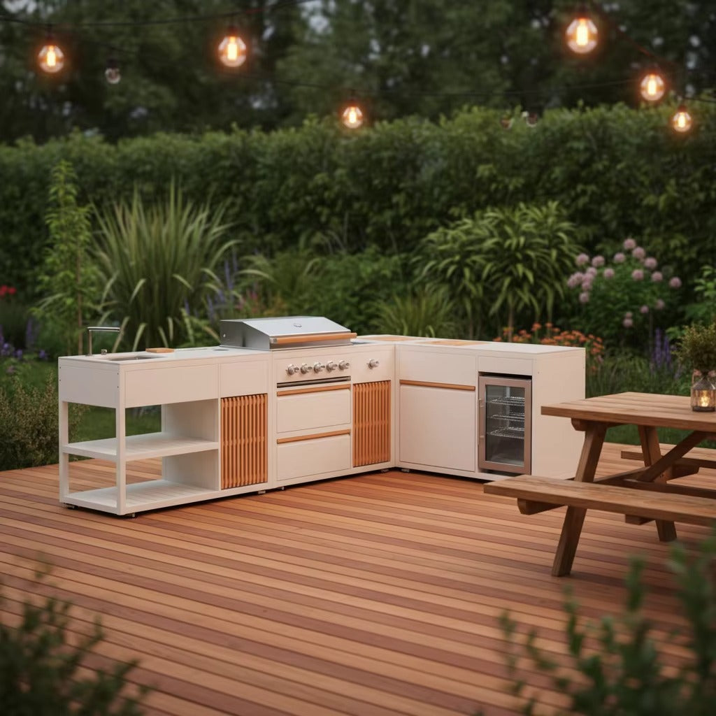 Outdoor Kitchen 4-in-1 Grill, Sink, Fridge & Corner Configuration Steelmates