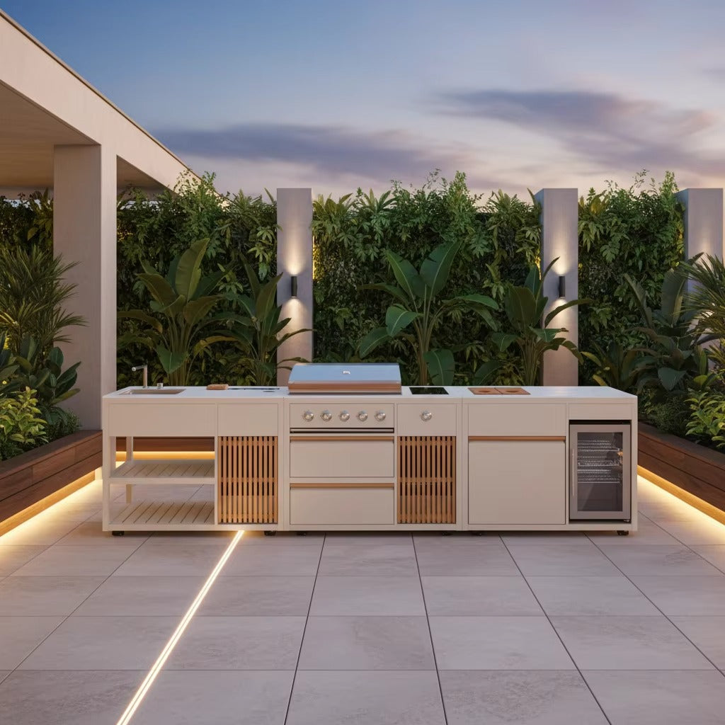 Outdoor Kitchen 3-in-1 Grill, Sink & Fridge Configuration Steelmates