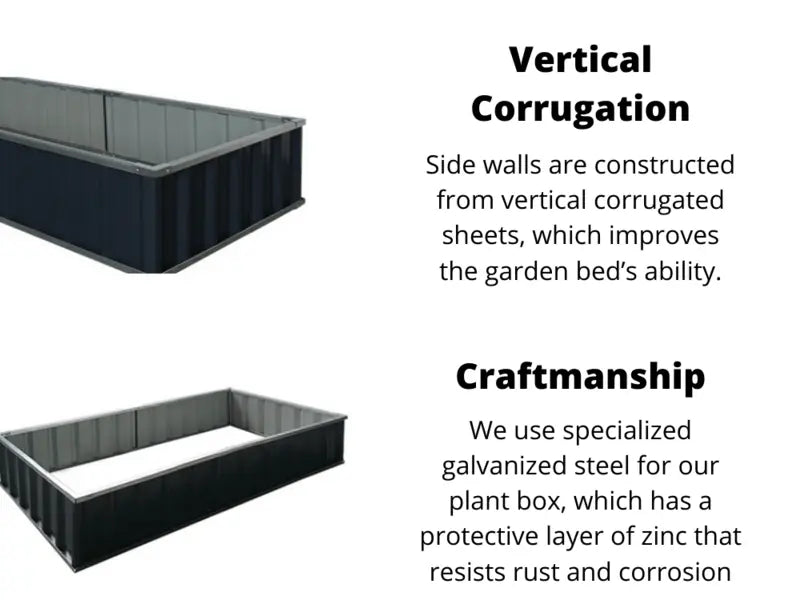 Planter Box / Garden Box/ Raised Garden Bed 900x900x400 GREY steelmates