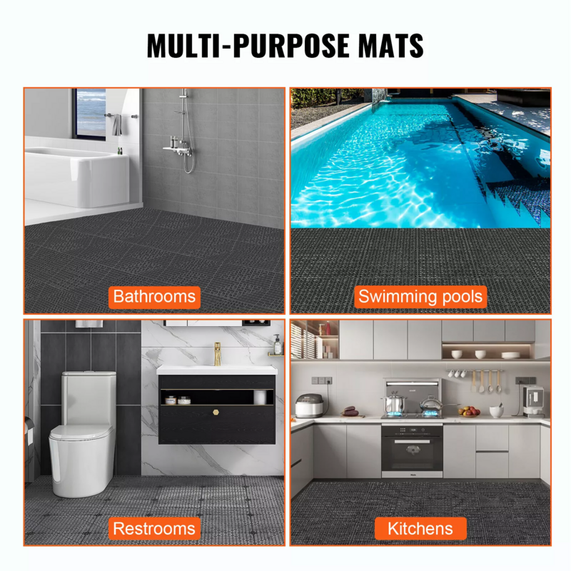 New Model Interlocking Garage Floor Tiles 40x40x1.8 cm Deck Tile Black steelmates