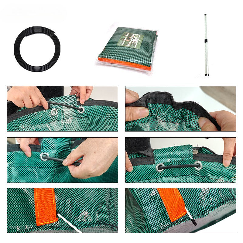 Large 120L Garden Waste Bag with Cover , Thickened Waterproof Leaf Collection Bag Steelmates