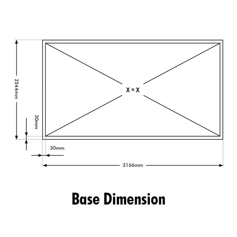 Glasshouse 4mm toughened glass 2570 x 3210 x 2320mm