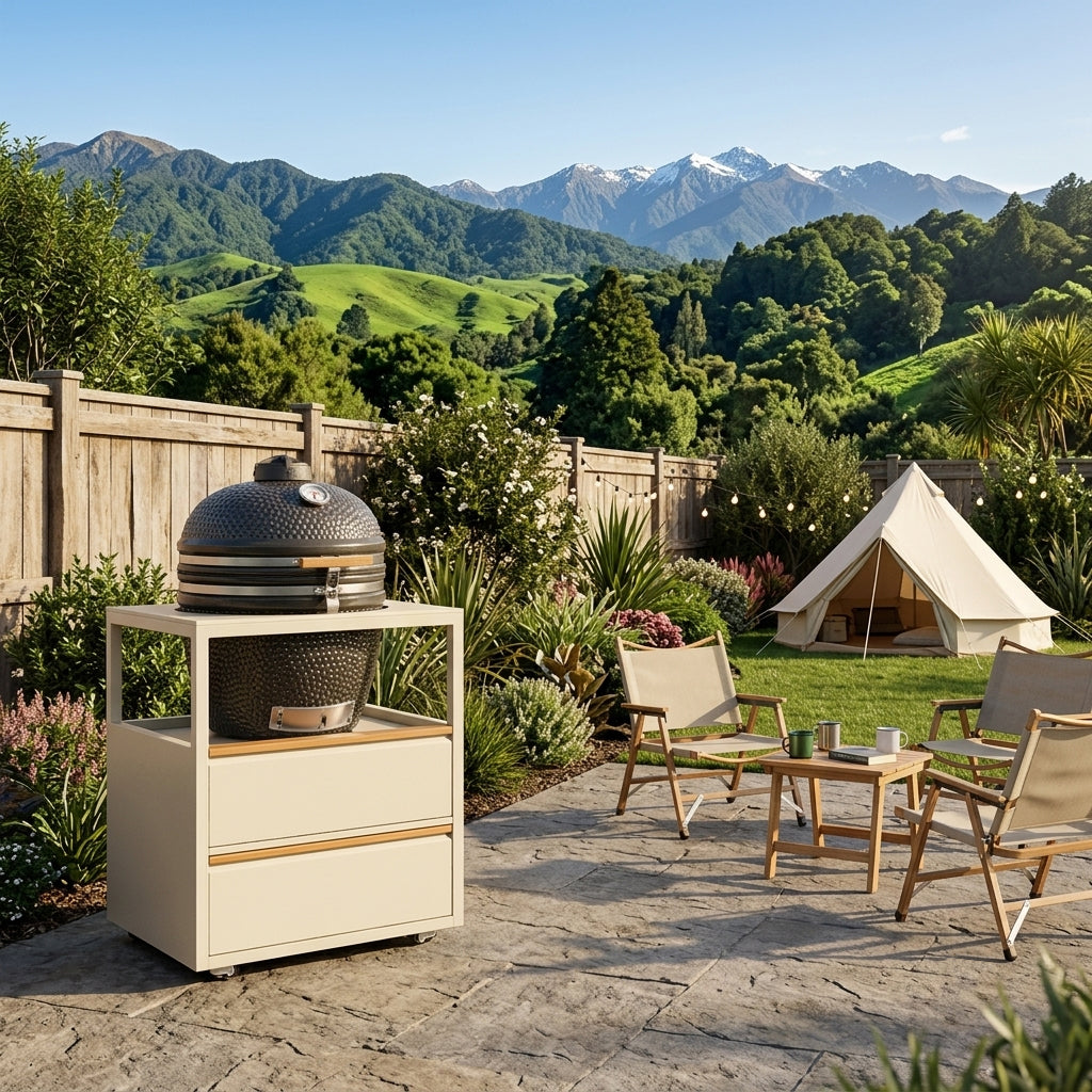 Outdoor Kitchen Kamado Module – 2 Drawer Storage Steelmates