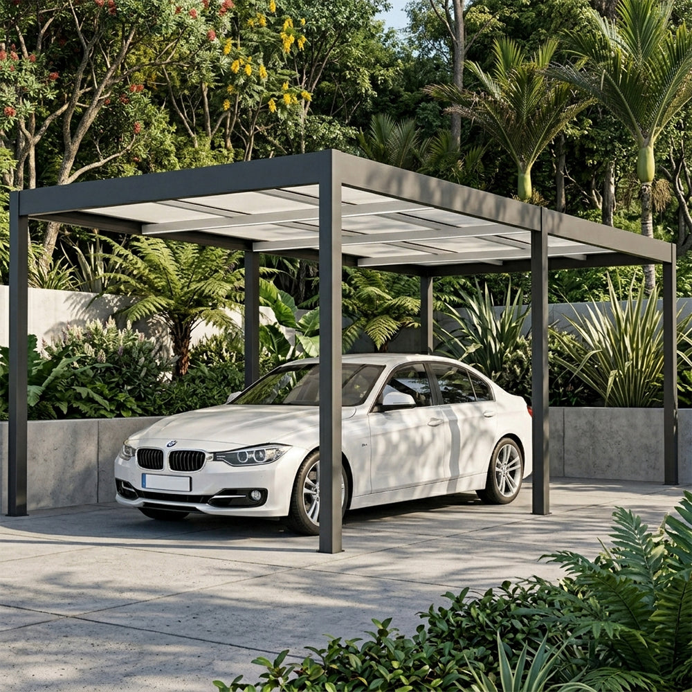 Galvanized Steel Carport with Sloped Roof 320 x 630 x 243cm Steelmates