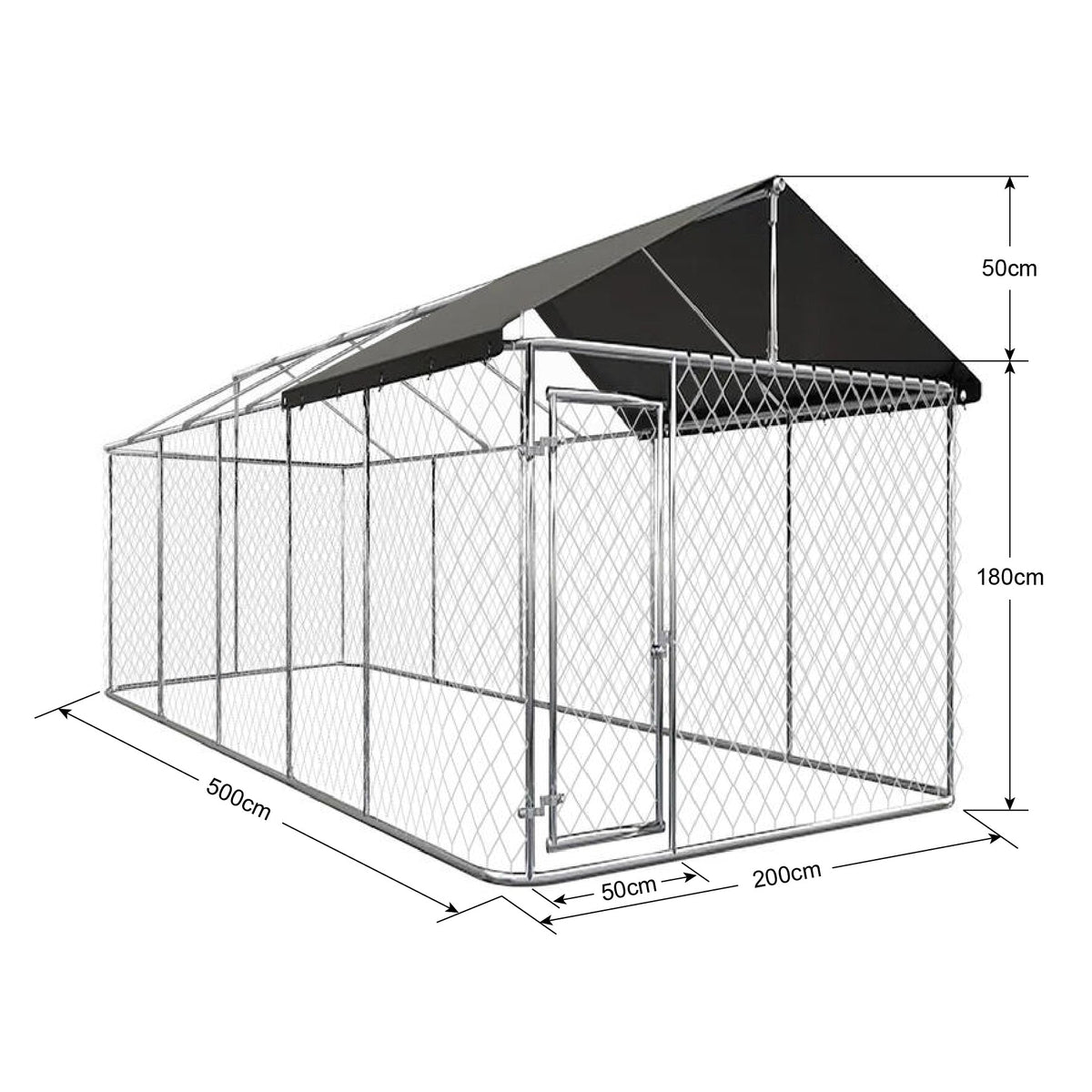 Large Dog Run Outdoor with Cover 2m Wide Series steelmates