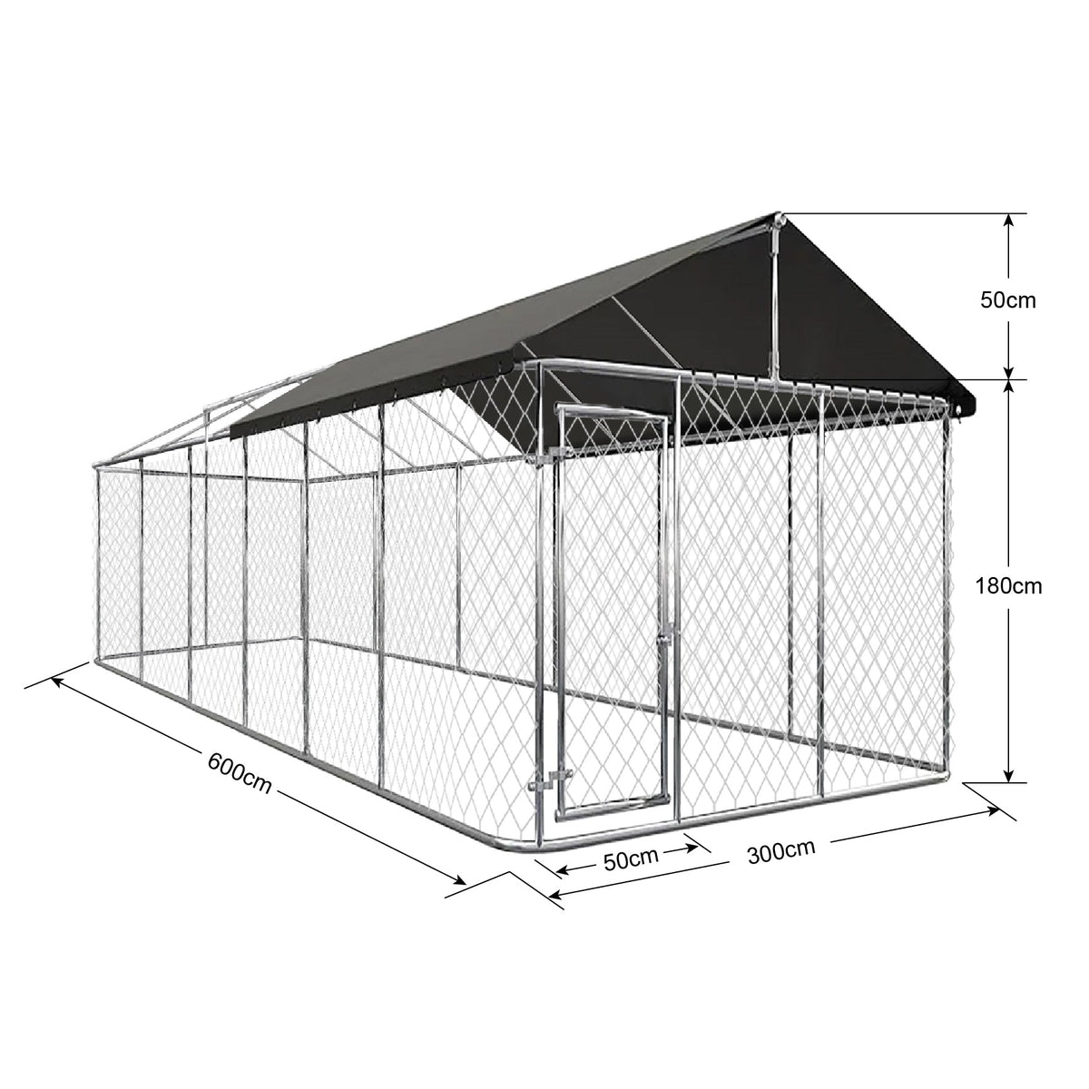 Large Dog Run Outdoor with Cover 3x6x1.8m steelmates