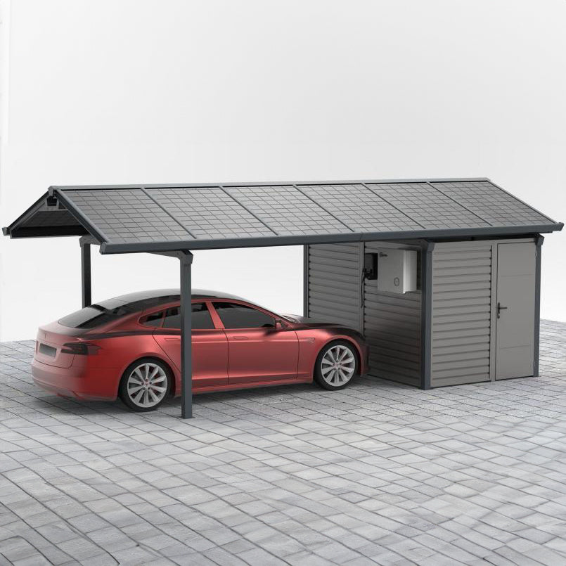 Solar Ready Aluminium Carport with Metal Shed Steelmates