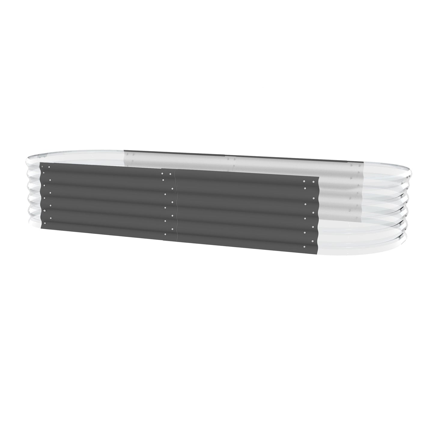 ALUMINUM-COATED ZINC SHEET GARDEN BED ROUND CORNER 82x242x40CM Steelmates