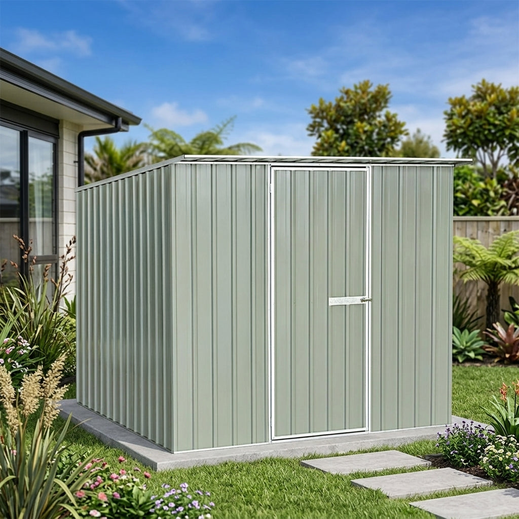 2280 x 1830 x 1980mm Ulti-mates Garden Shed Hazy Grey Small Garden Sheds Ulti-mates