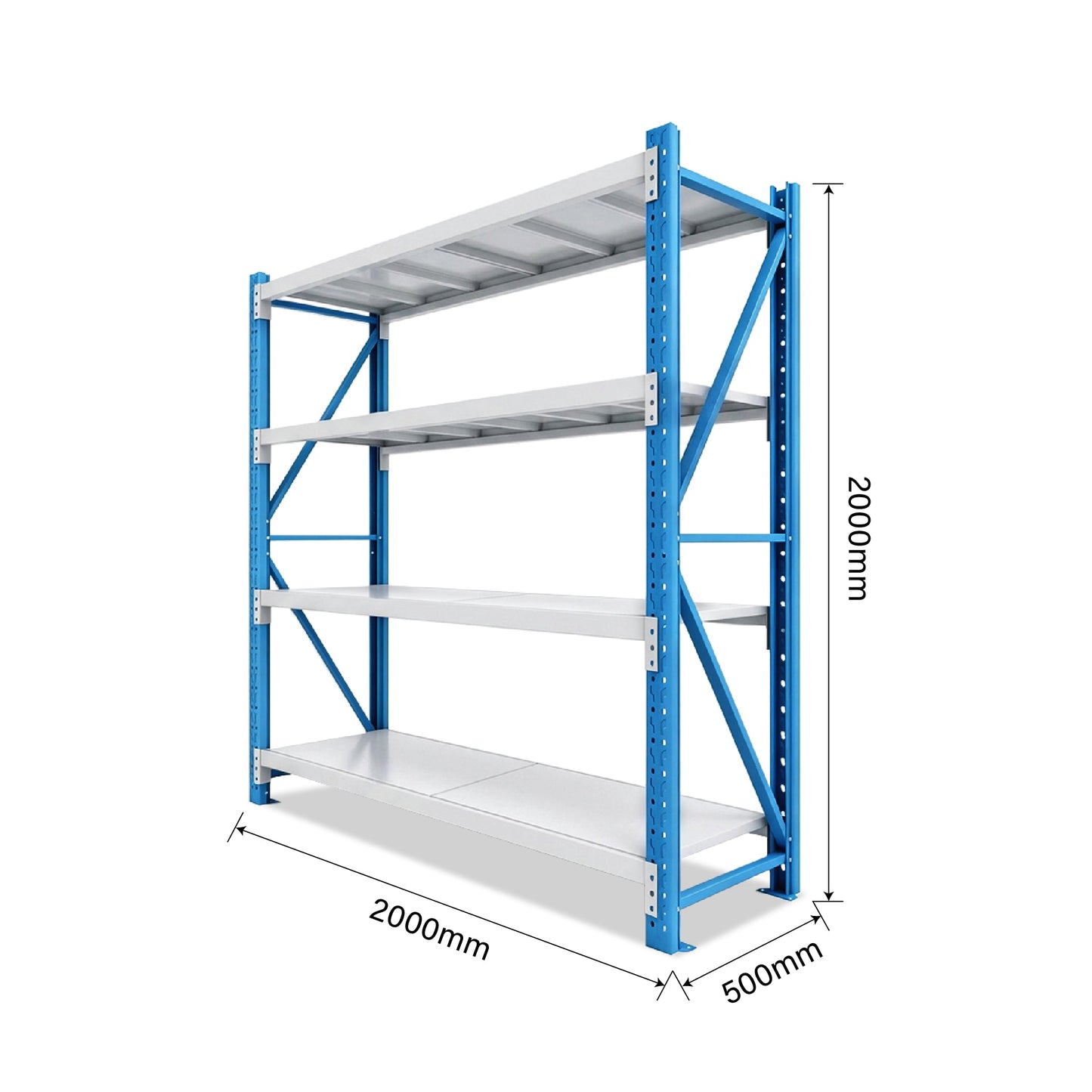 4 Tiers 1.96m x 2m x 0.5m Storage Shelving Steelmates
