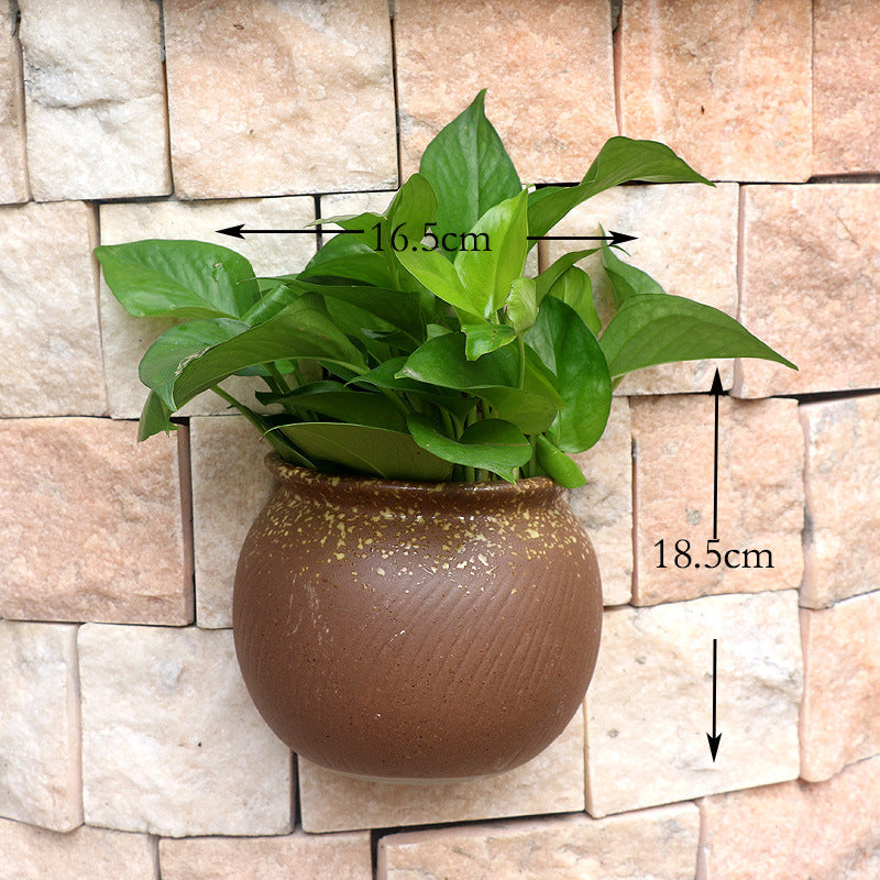Wall-Mounted Ceramic Hanging Planter Pot – Decorative Balcony Flower Pot Steelmates