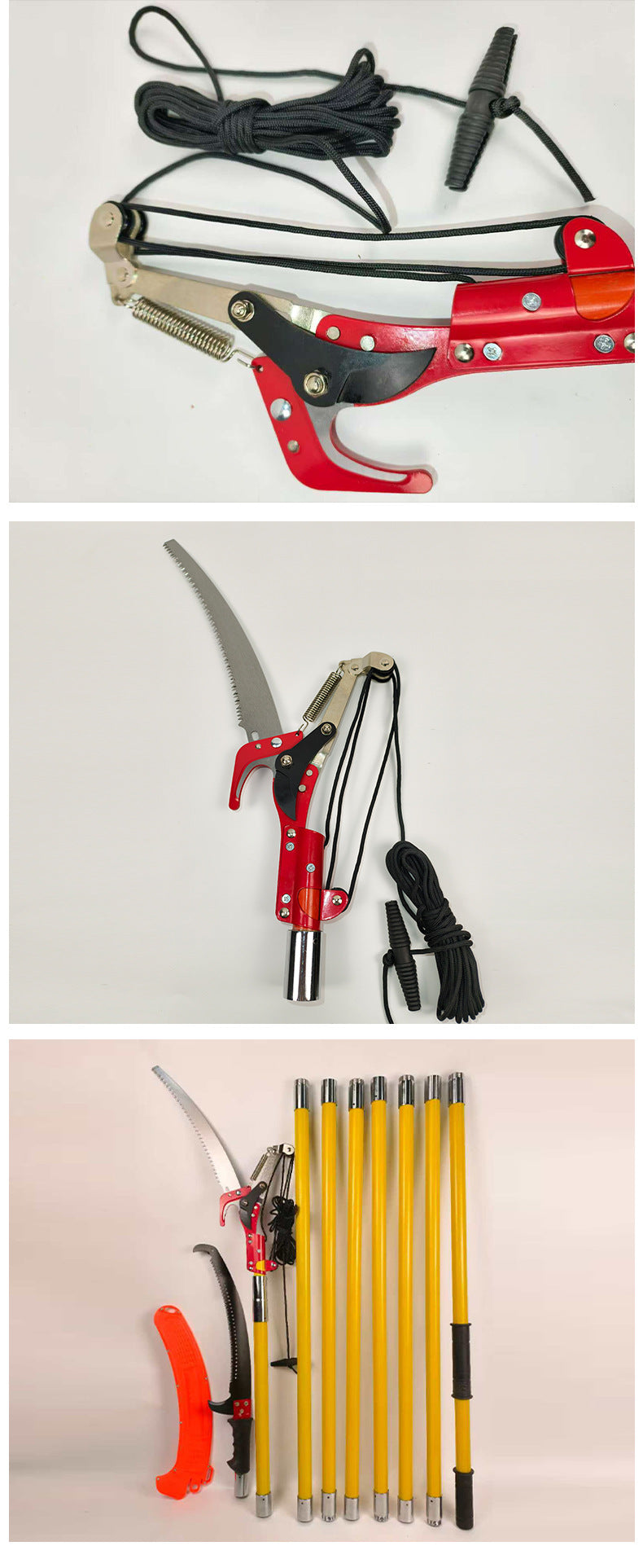 Telescopic High-Branch Pruning Saw – Insulated Fiberglass Handle, SK5 Steel Blade Steelmates