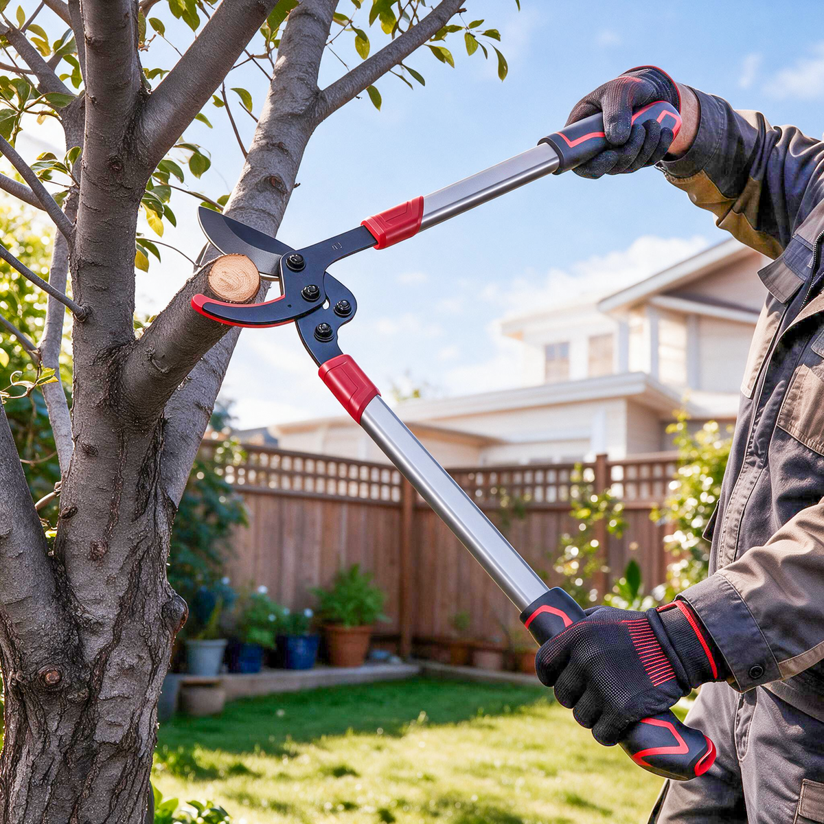 Heavy-Duty Telescopic Pruning Shears – SK5 Steel, Labor-Saving Long Handle Branch Cutter Steelmates