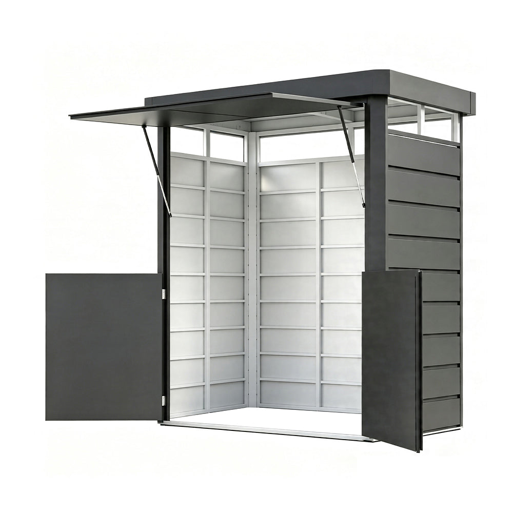 Garden Shed with Front Awning 228 x 143 x 230cm Small Garden Sheds Steelmates