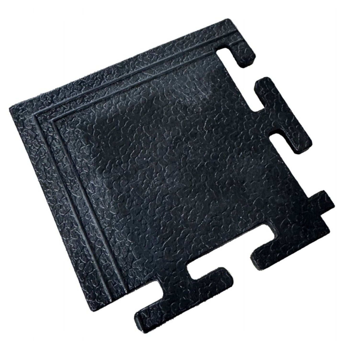 Heavy Duty Interlocking Floor Tiles Corner - Black Steelmates