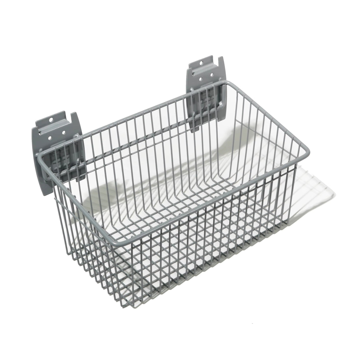 12" x 6" Slatwall Medium Basket – Grey Steelmates