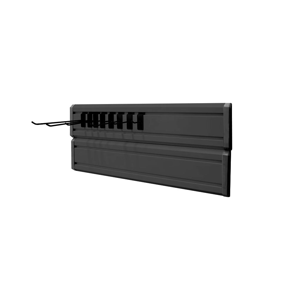 PVC Garage Track Slatwall with Caps Black -1200 x 150mm Steelmates