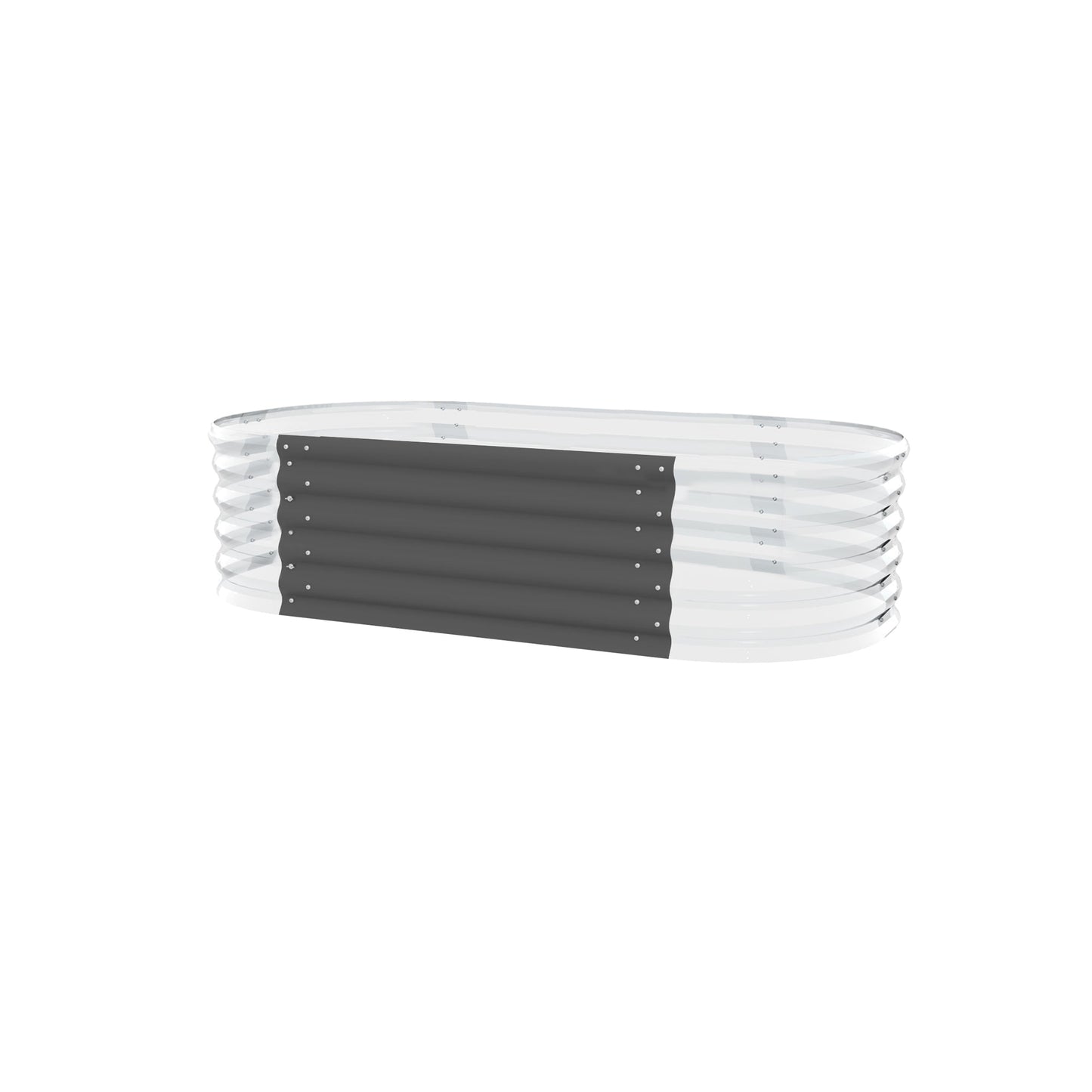 ALUMINUM-COATED ZINC SHEET GARDEN BED ROUND CORNER 82x162x40CM Steelmates