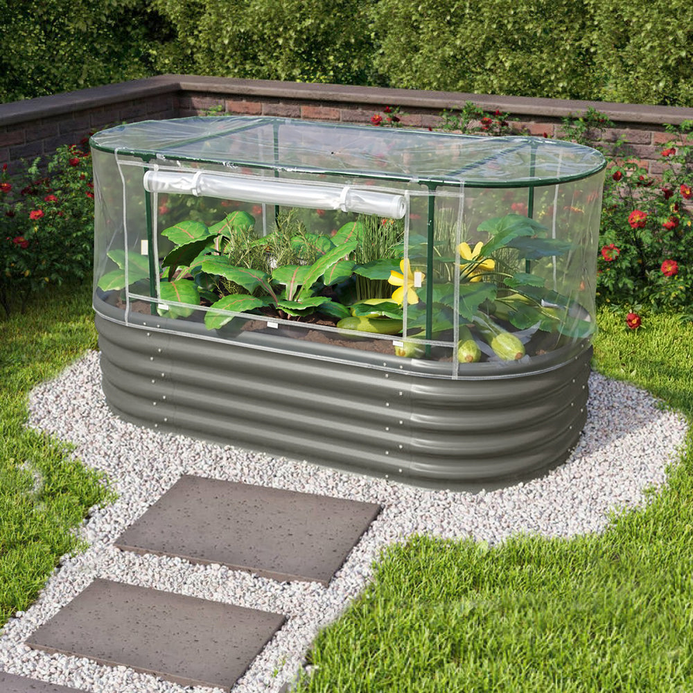 Aluminum-Coated Zinc Sheet Garden Bed with Cover - 1620 Length Steelmates