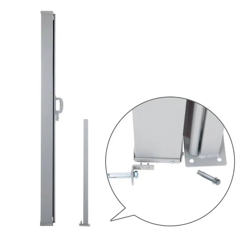 Instahut Retractable Side Awning Shade 2 x 3m - Grey steelmates
