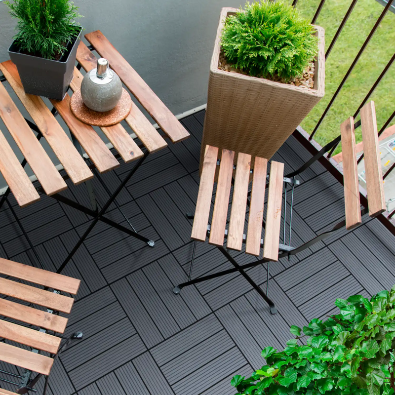 DIY Decking Tiles Black 300*300*20 - Pack of 10 steelmates