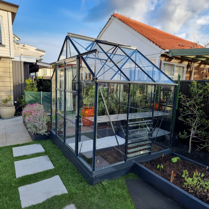 Glasshouse 4mm toughened glass 2440 x 2440 x 2340mm Glasshouses Steelmates