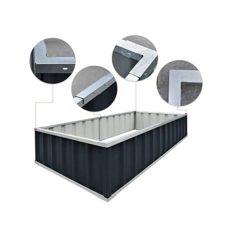 Planter box New Model with 4 layout options Grey 40cm Height steelmates