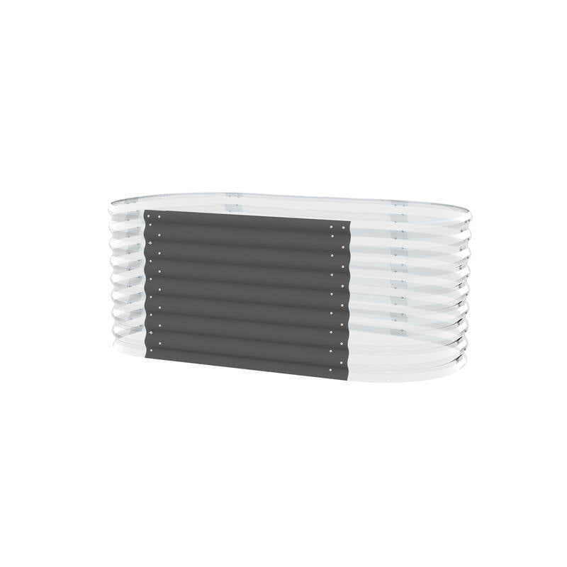 ALUMINUM-COATED ZINC SHEET GARDEN BED ROUND CORNER 82x162x63CM Steelmates