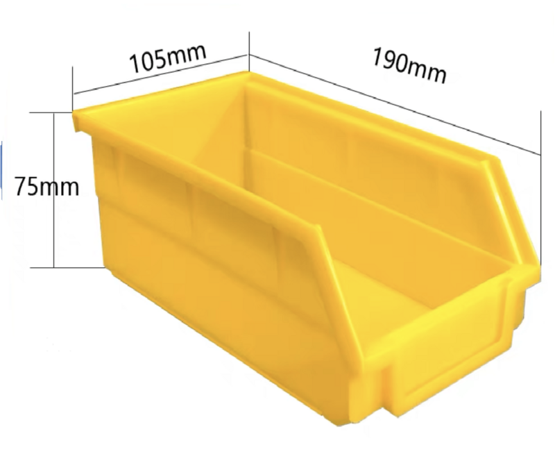 Pegboard Storage Bin - Yellow 190 x 105 x 75mm Steelmates