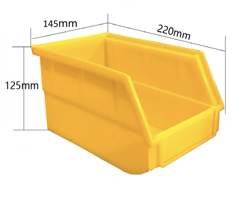 Pegboard Storage Bin - Yellow 220 x 145 x 125mm Steelmates
