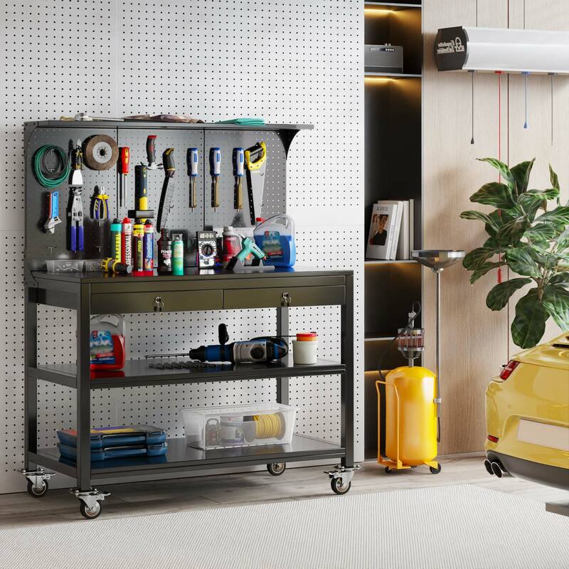 1200MM x 580MM x 900MM Heavy Mobile Workbench With Drawers steelmates