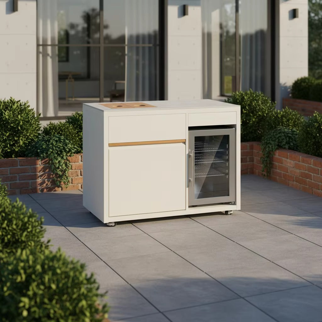 Outdoor Kitchen Fridge Module – 58L Refrigerator & Storage Drawers Steelmates