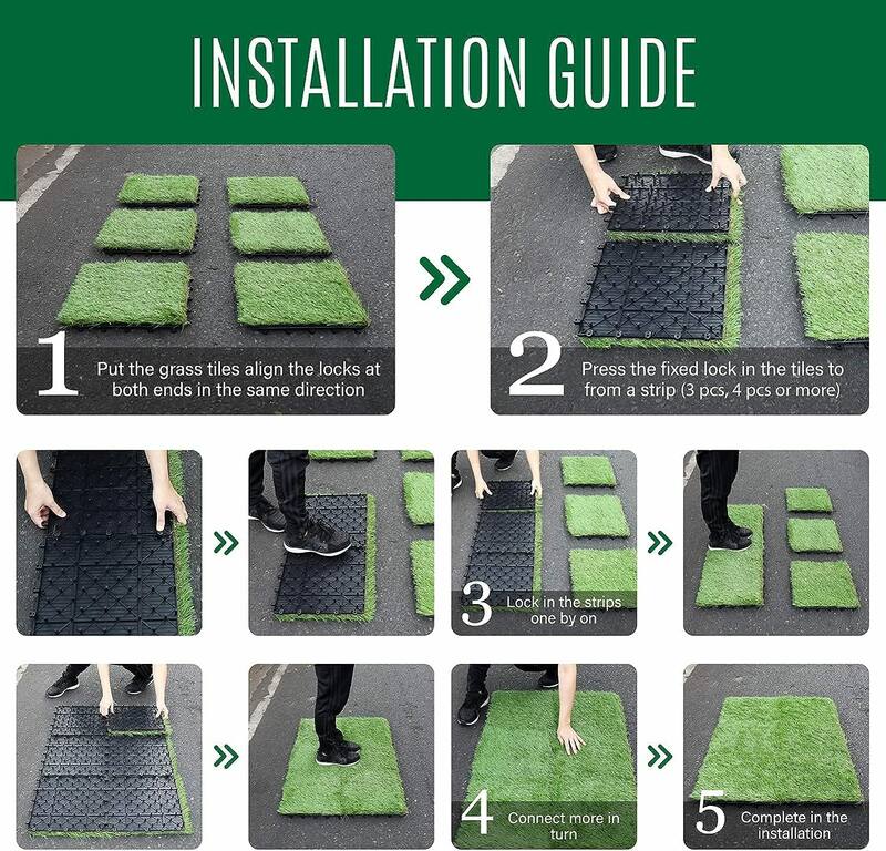 Artificial Grass Deck Tiles 300*300*20 - pack of 10 Artificial Grass steelmates