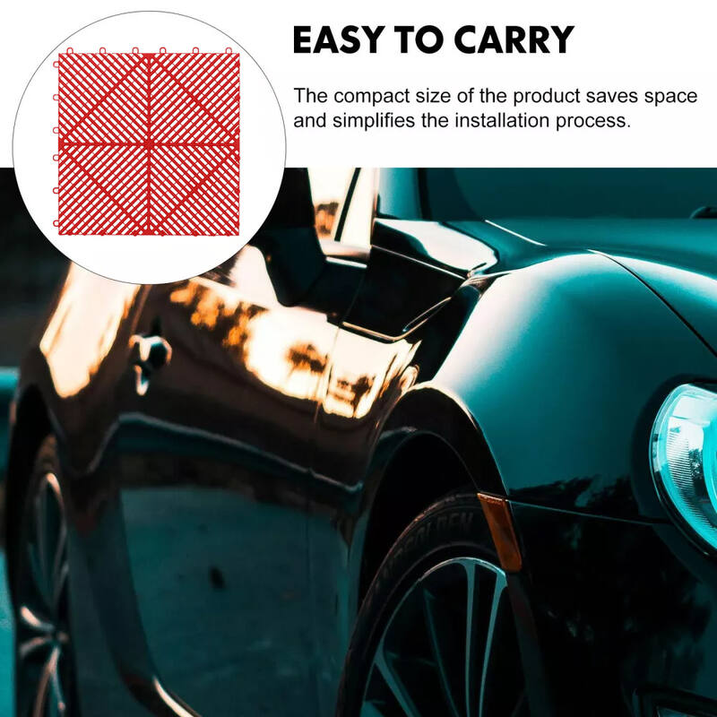 Interlocking Garage Floor Tiles 40x40x1.8 cm Deck Tile Red