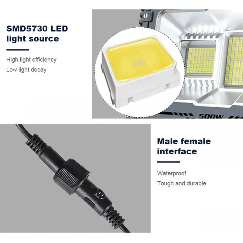 Solar Lights Street Flood Light Remote Outdoor Garden Security Lamp 60W steelmates