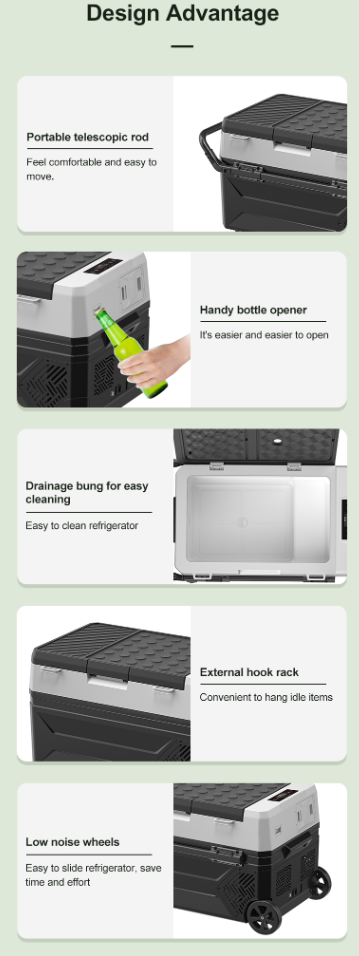 60L Camping Fridge Outdoor Portable Fridge 12V/24V steelmates