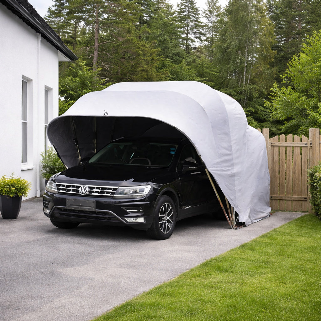 garage tent auto Grey Tent Garage, Foldable Carport Portable Garage 600x270x250cm – Steelmates