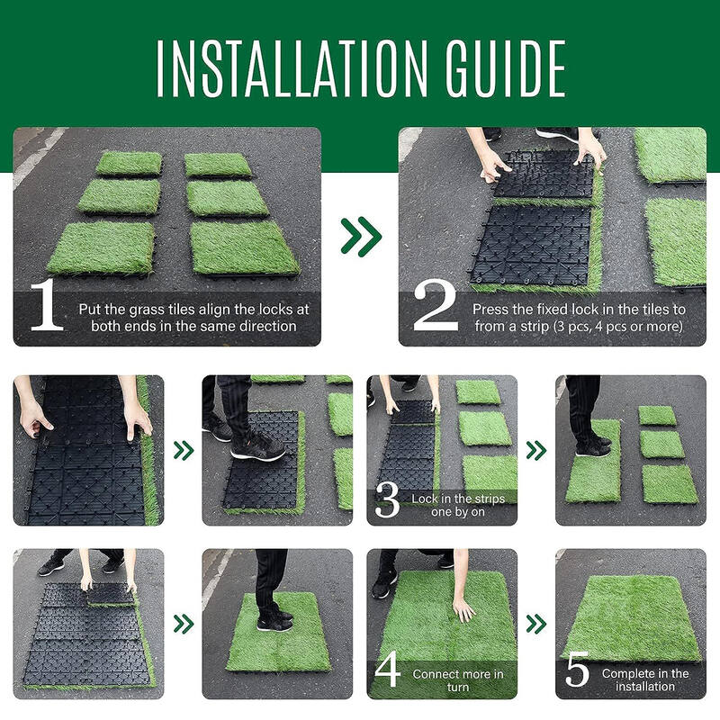 Artificial Grass Deck Tiles 300*300*20 - pack of 10 Artificial Grass steelmates