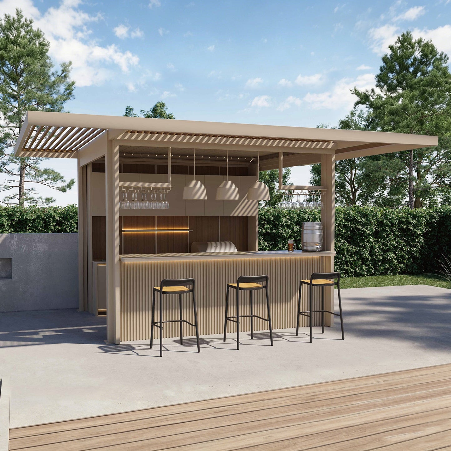 Luxury Outdoor Bar Pavilion & Kitchen Set Steelmates