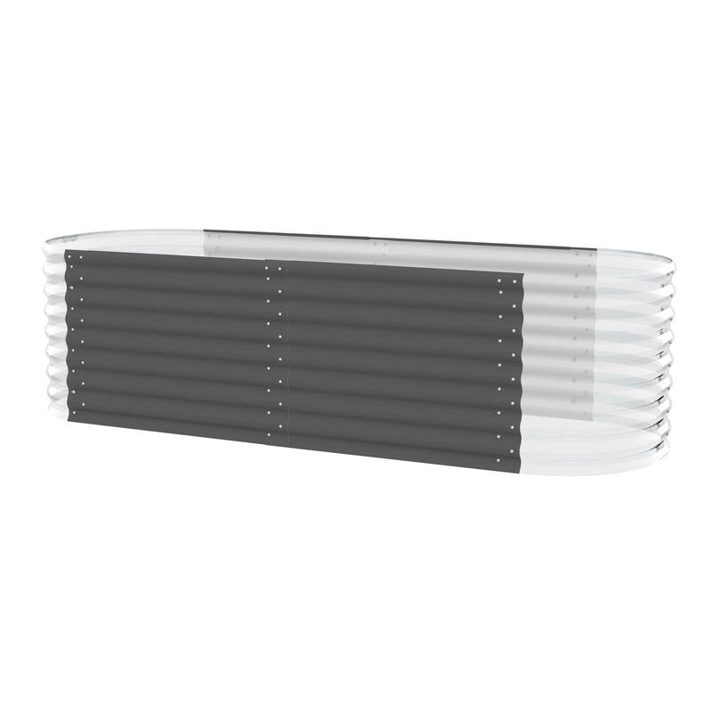 ALUMINUM-COATED ZINC SHEET GARDEN BED ROUND CORNER 82x242x63CM Steelmates